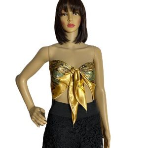 Boutique 35” Gold Large Square Scarf